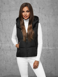 Стьобаний жіночий жилет Чорна OZONEE JS/16M9112/392