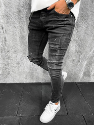 Spodnie jeansowe męskie czarne OZONEE O/B6379