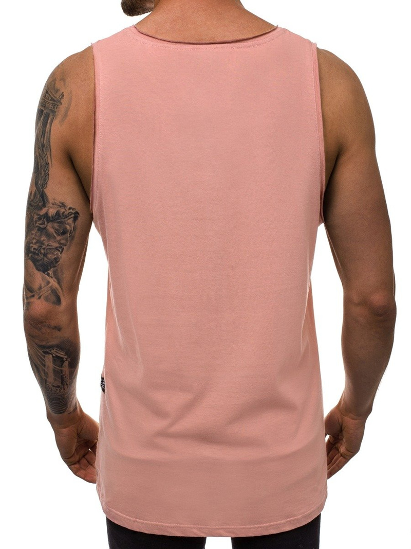 Koszulka bez rękawów męska różowa OZONEE O/1205
