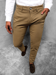 Spodnie chinosy męskie camelowe OZONEE JB/JP1143/10