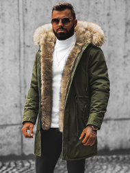 Kurtka zimowa męska z futerkiem zielona OZONEE O/5578