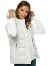 Стьобаний жіночий жилет біла OZONEE O/SW025/10