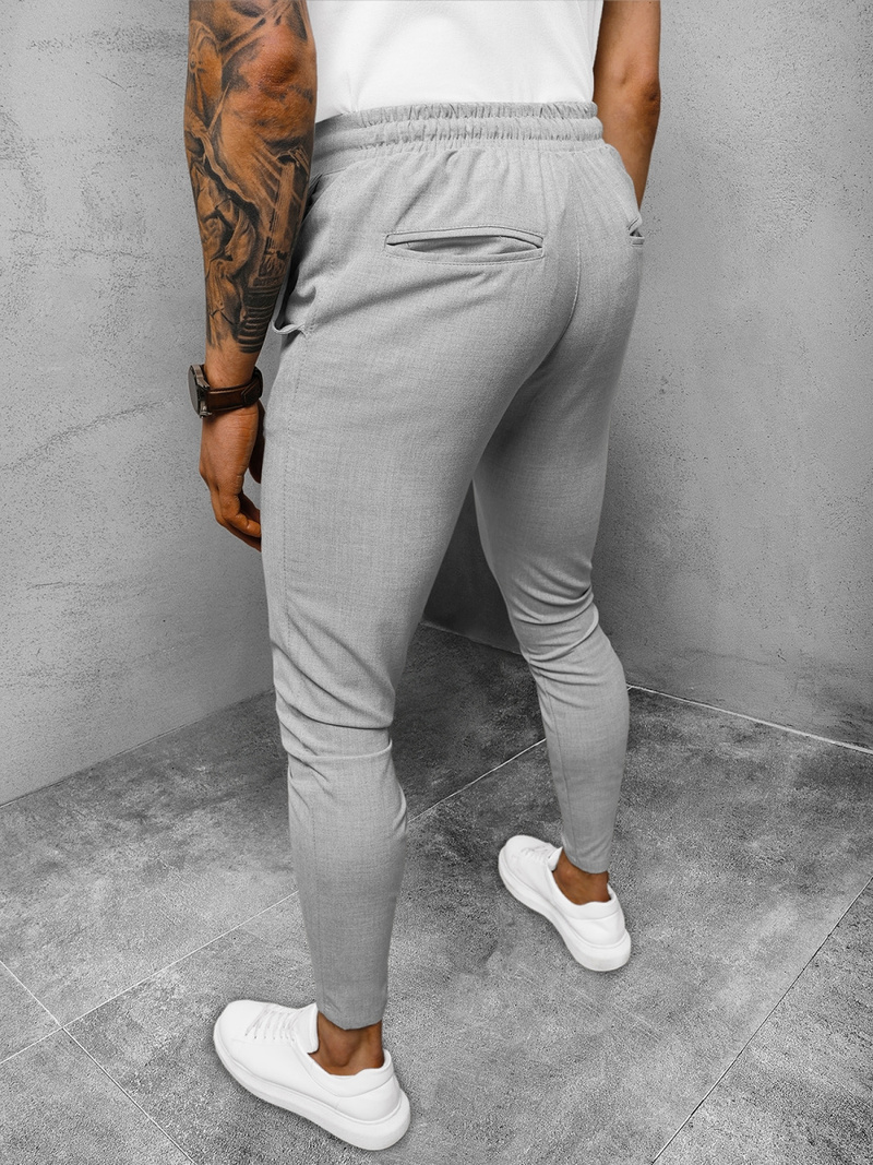 Spodnie męskie chino materiałowe szare OZONEE DJ/2298/22