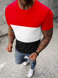 T-shirt męski czerwony OZONEE JS/8T90/2