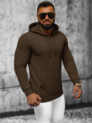 Bluza z kapturem męska brązowa OZONEE O/TB2273