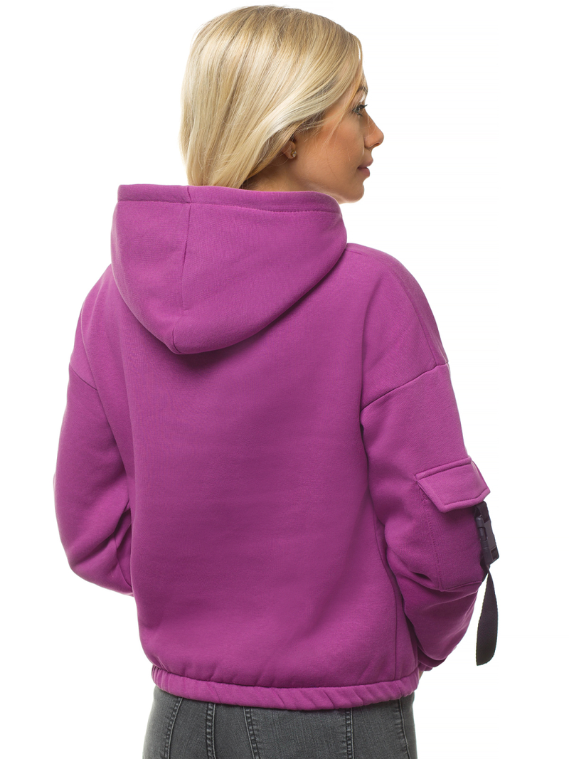 Bluza damska z kapturem ciemno-fioletowy OZONEE O/12104