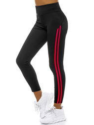 Legginsy damskie czarno-czerwone OZONEE JS/YW06044/1/5