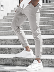 Spodnie męskie chinos beżowe OZONEE DJ/5574