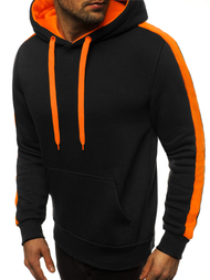 Толстовка з капюшоном чоловіча Чорно-помаранчева OZONEE JS/2012