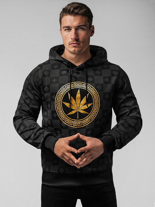 Bluza z kapturem męska czarna OZONEE O/B265Z