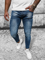 Spodnie jeansowe męskie ciemno-niebieskie OZONEE NB/MP0056BS