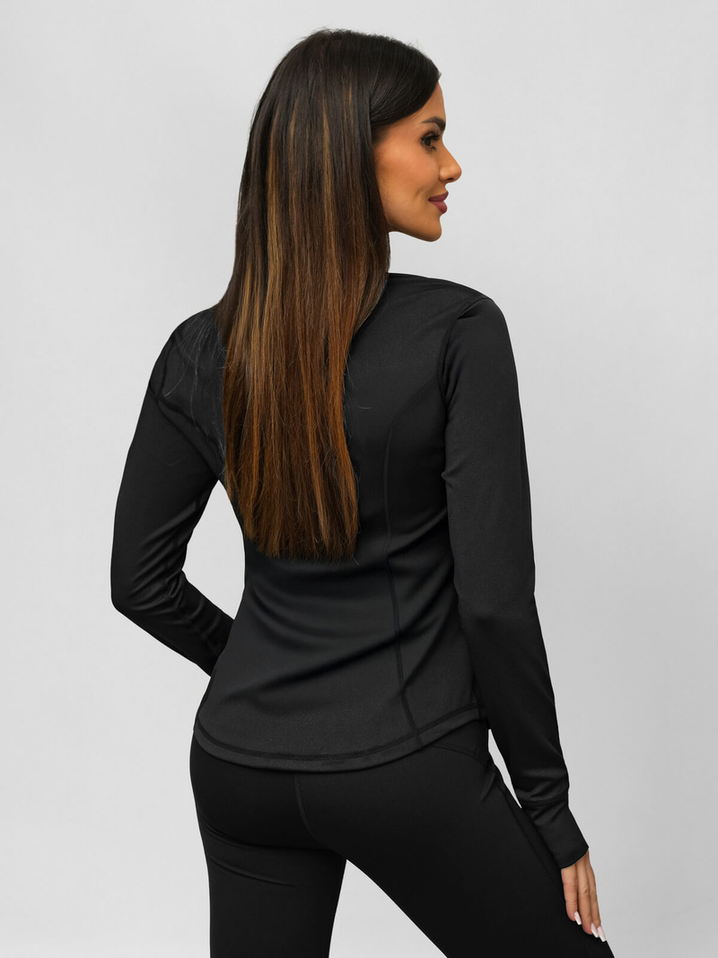 Жіноча надлегка спортивна куртка чорна OZONEE JS/17B553/3