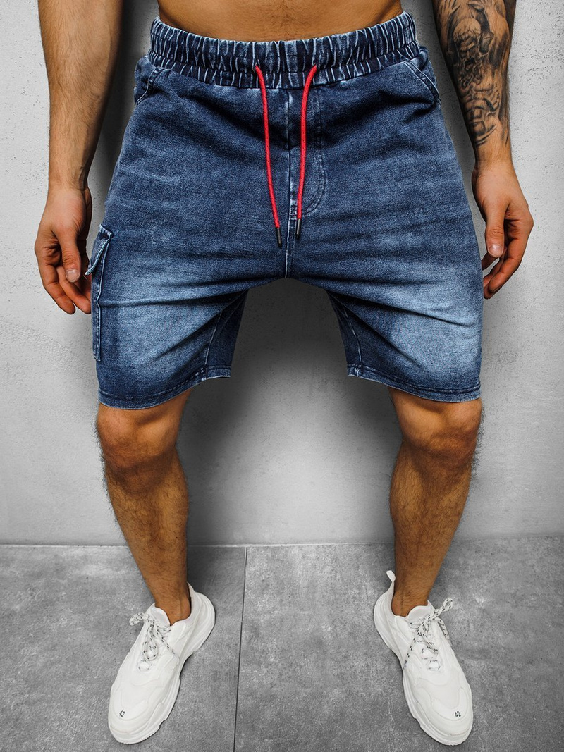 Spodenki męskie jeansowe niebieskie OZONEE JS/KK1078Z