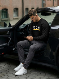 Чоловічий світшот чорний OZONEE JS/8B1753/3