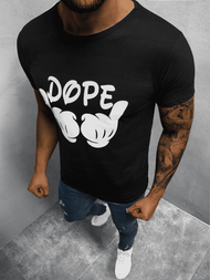 T-Shirt męski z nadrukiem czarny OZONEE O/BL74