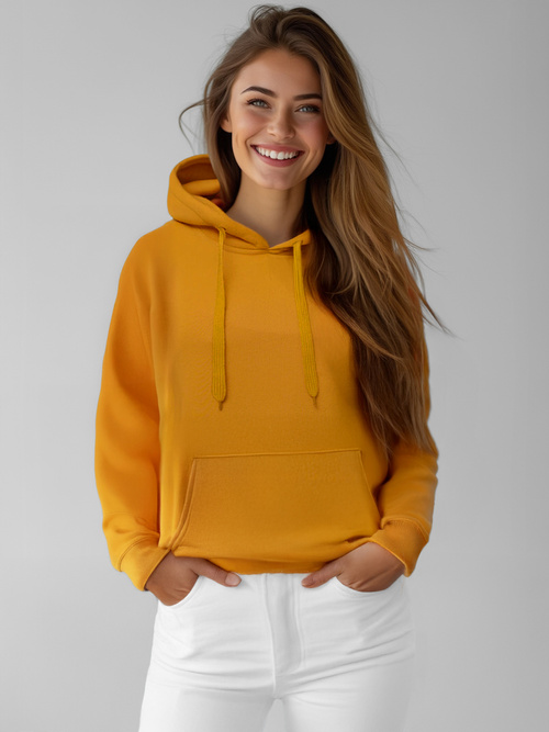 Bluza z kapturem damska camelowa OZONEE JS/W02/26Z