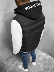 Kamizelka męska pikowana z kapturem czarna OZONEE N/6879