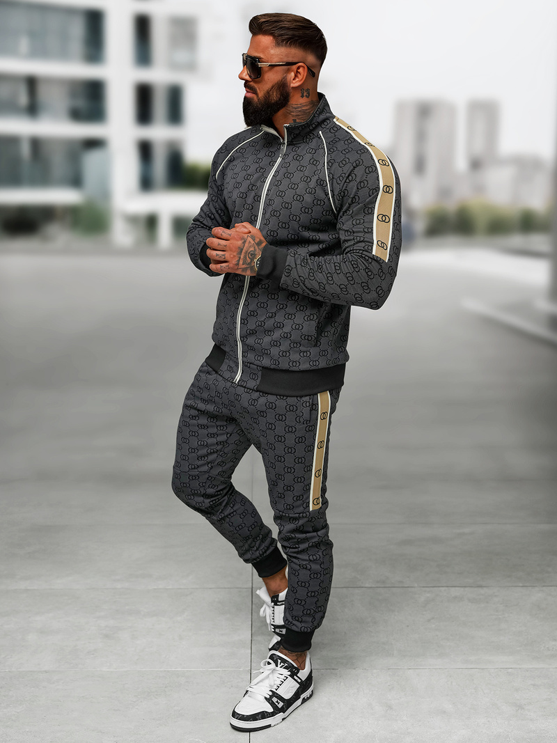 Komplet dresowy męski czarny OZONEE O/FF5110AB