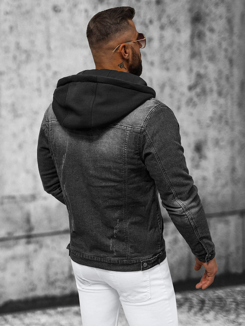 Чоловіча джинсова куртка Чорна OZONEE NB/MJ530N