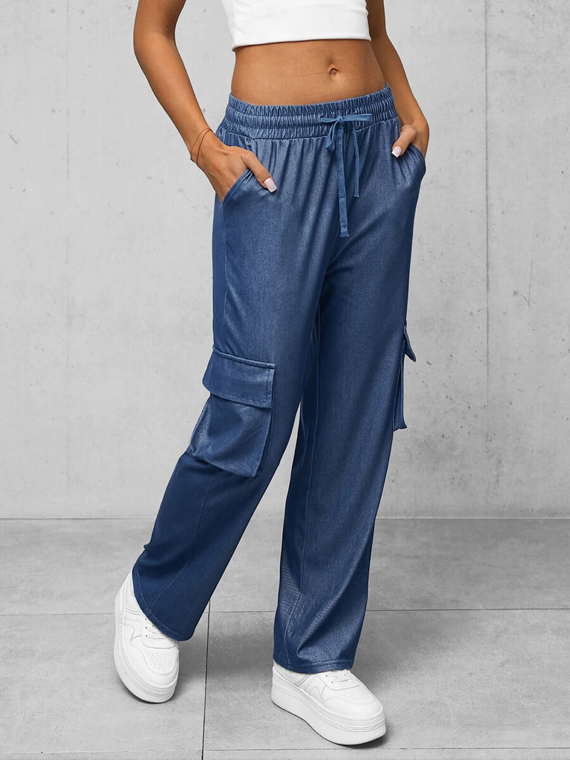 Штани Жіночі джинсові tемно-синi OZONEE O/HGM6610