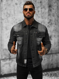 Kurtka męska jeansowa czarna OZONEE NB/MJ521N