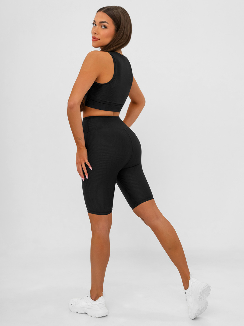 Legginsy krótkie damskie kolarki czarne OZONEE JS/17K597/3