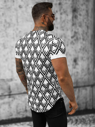 T-Shirt męski biało-czarny OZONEE O/P1048