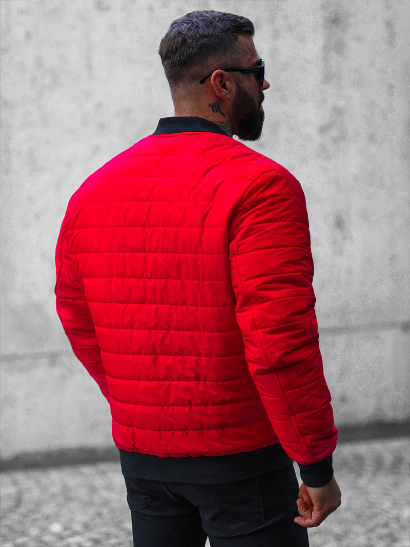 Kurtka bomberka męska czerwona OZONEE JS/MY02Z