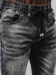 Spodnie jeansowe joggery męskie czarne OZONEE NB/MP0055N