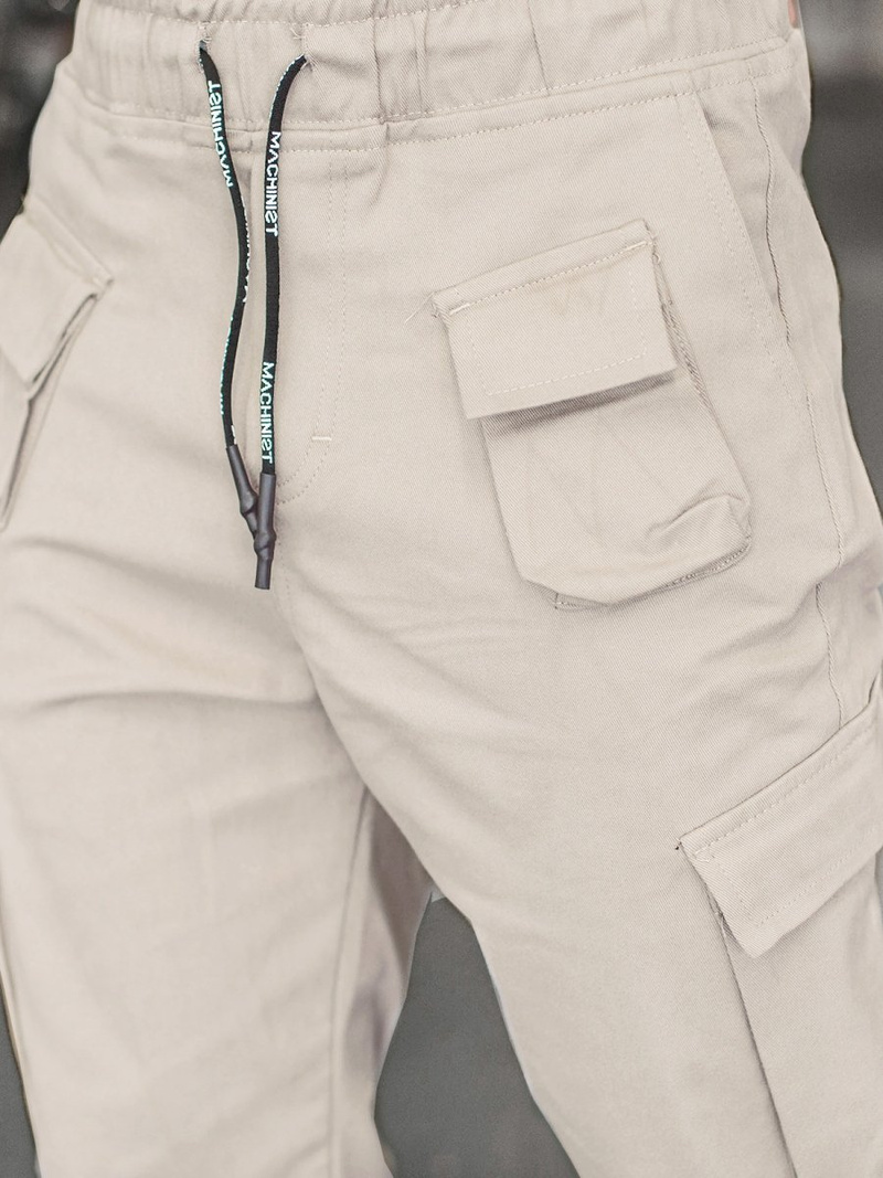 Spodnie męskie chino joggery ecru OZONEE MACH/5012