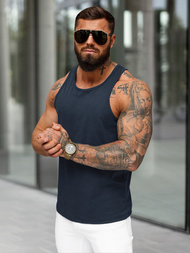 Koszulka bez rękawów męska granatowa OZONEE JS/99002Z