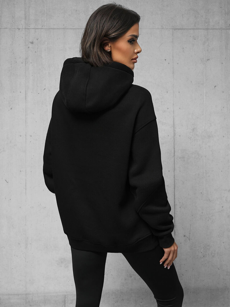 Bluza z kapturem oversize czarna OZONEE O/SWE23019Z