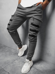 Spodnie męskie chino joggery szare OZONEE G/11132