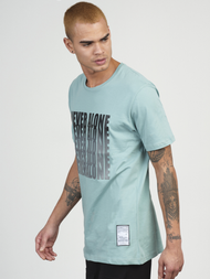 T-Shirt męski z nadrukiem miętowy OZONEE MR/21513