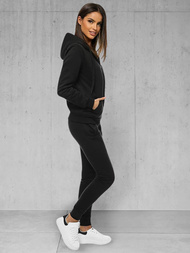 Жіночий спортивний костюм з двох частин чорний OZONEE JS/CKW03