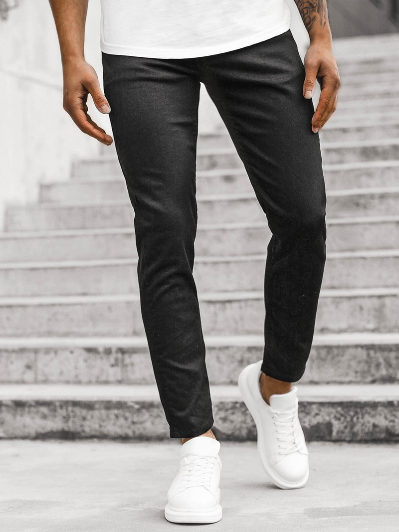 Spodnie jeansowe męskie czarne OZONEE DP/591