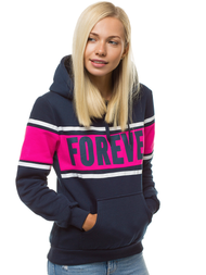 Bluza z kapturem damska granatowa OZONEE JS/KSW2004