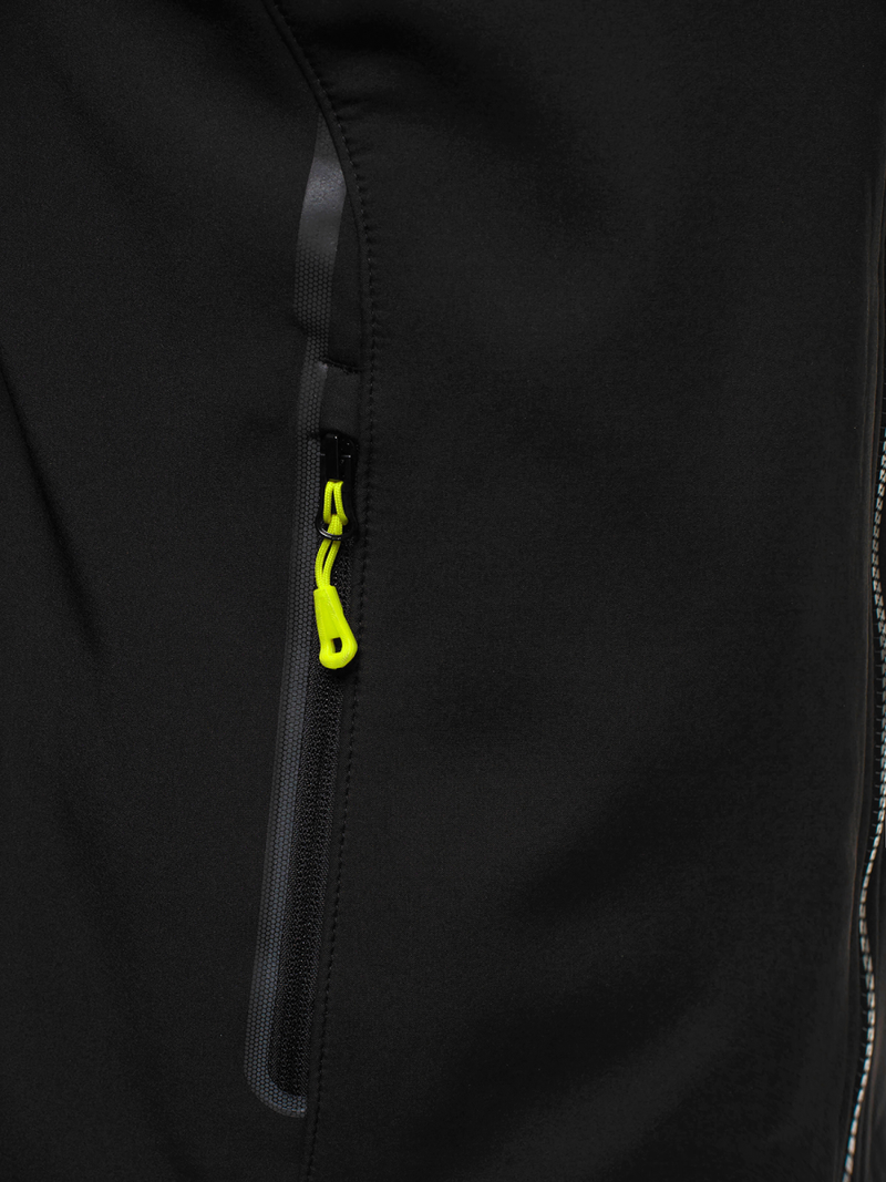 Kurtka softshell męska z kapturem czarno-żółta OZONEE GE/12269Z