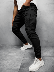 Spodnie męskie chino joggery czarne OZONEE A/1005