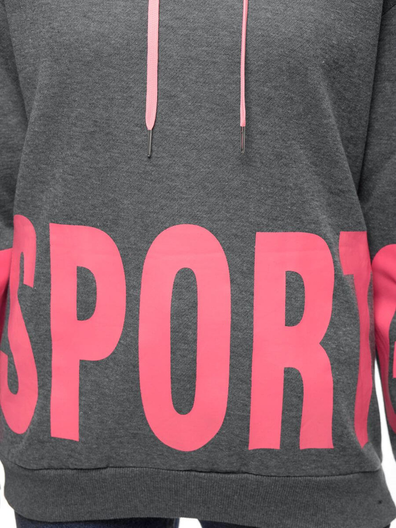 Bluza z kapturem damska grafitowa OZONEE JS/B26034