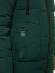 Kurtka zimowa damska parka z kapturem ciemno-zielona OZONEE O/TY033/38/21