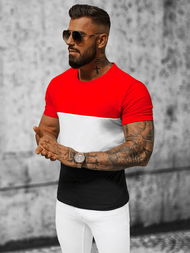 T-shirt męski czerwony OZONEE JS/8T90/2Z
