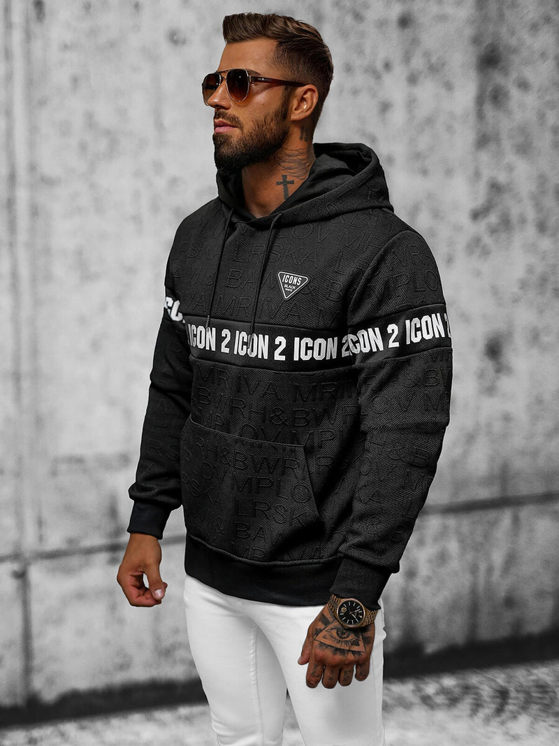 Толстовка чоловіча чорна OZONEE JS/3B573