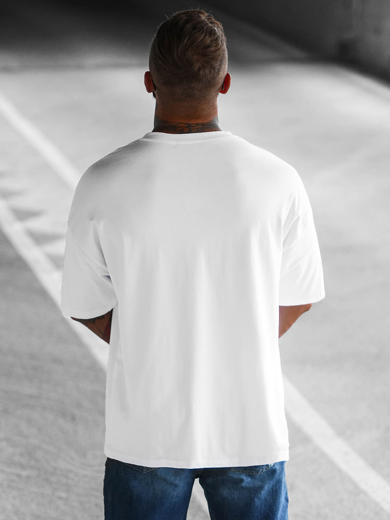 T-shirt męski oversize biały OZONEE O/3431