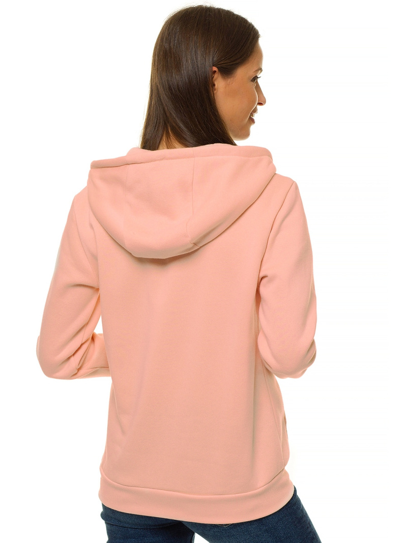 Bluza damska rozpinana z kapturem brzoskwiniowa OZONEE JS/W03/55Z