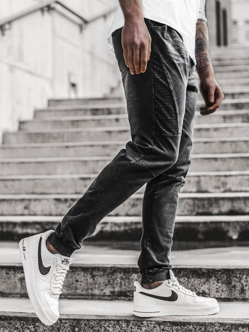 Spodnie męskie jogger czarne OZONEE JS/KK1098