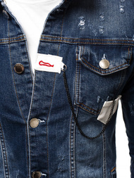 Kurtka jeans męska ciemno-niebieska OZONEE G/600