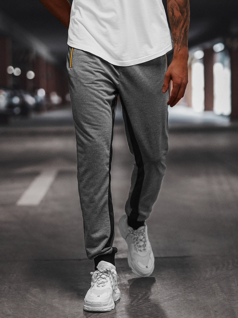 Spodnie dresowe męskie grafitowe OZONEE JS/68K10357Z