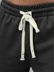 Komplet dresowy męski krótki ciemno-grafitowy OZONEE O/QQ1621AB