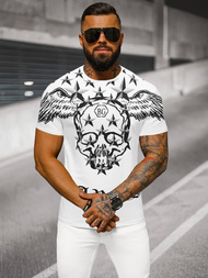 T-shirt męski slim fit biały OZONEE NB/MT3053Z